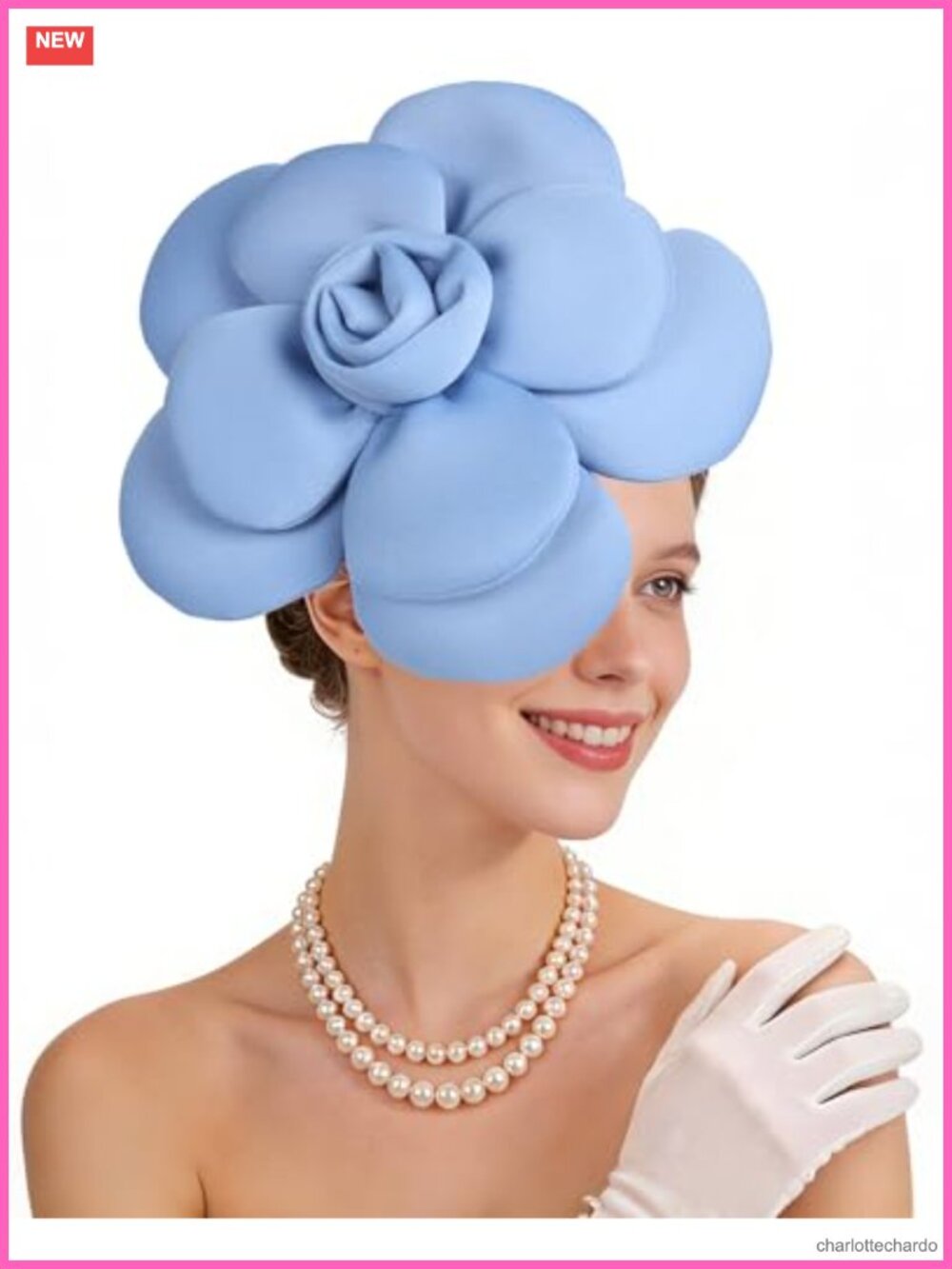Extra Large Rose Flower Fascinator Hat Cocktail Headpiece for Women